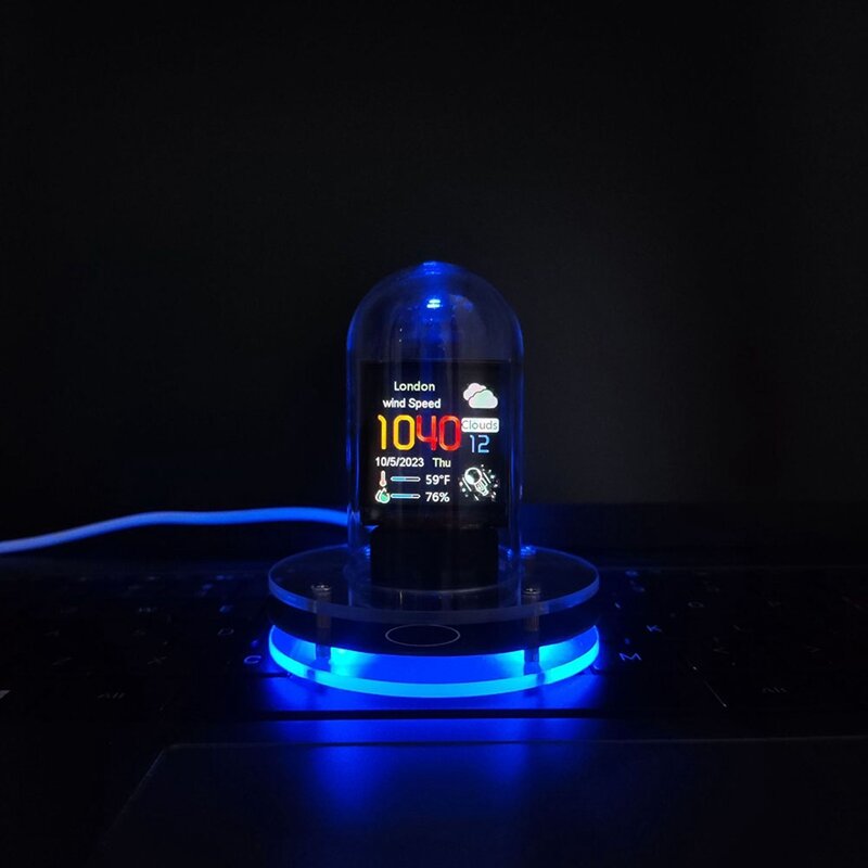 RGB 닉시 튜브 시계, 스마트 와이파이 네트워크 LED 발광 IPS 컬러 스크린, DIY 아날로그 디지털 튜브 야간 조명, 쉬운 설치