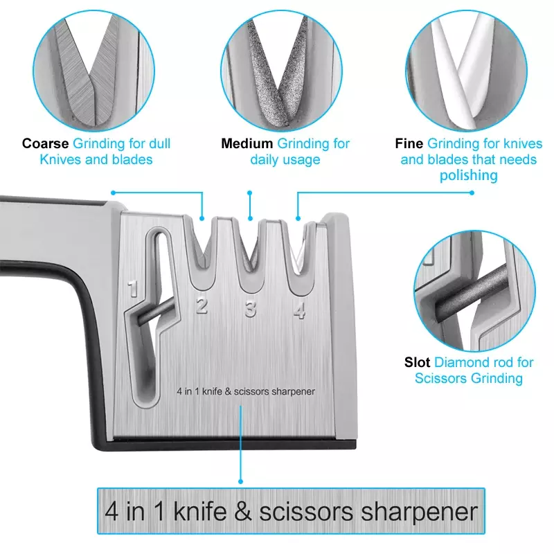 Multifunctional Knife Sharpener Sharpening Stone Grinding Scissors Kitchen Knives Tool Diamond Ceramic Sharpeners Whetstone
