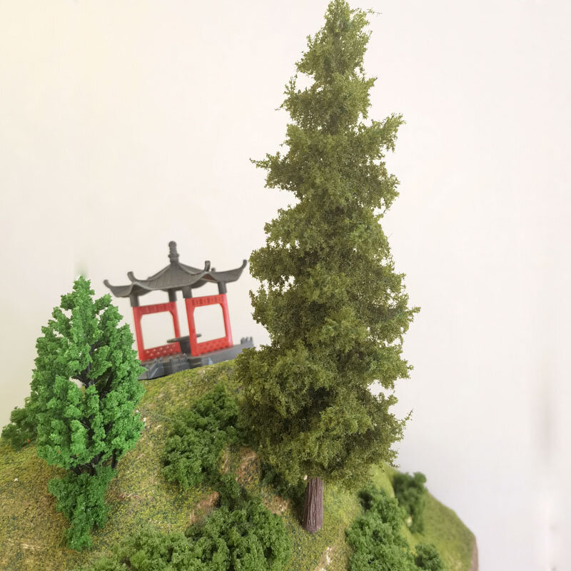 Modelo de árbol de Boutique de 20 cm, material de mesa de arena militar de finales de otoño, modelo de tren de árbol verde militar, diseño de ferrocarril