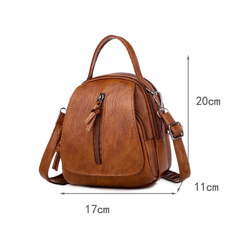 Multi-compartment Shoulder Bag Fashion Soft PU Leather Large Capacity Hand Bag Solid Color Crossbody Bag for Girls Gifts