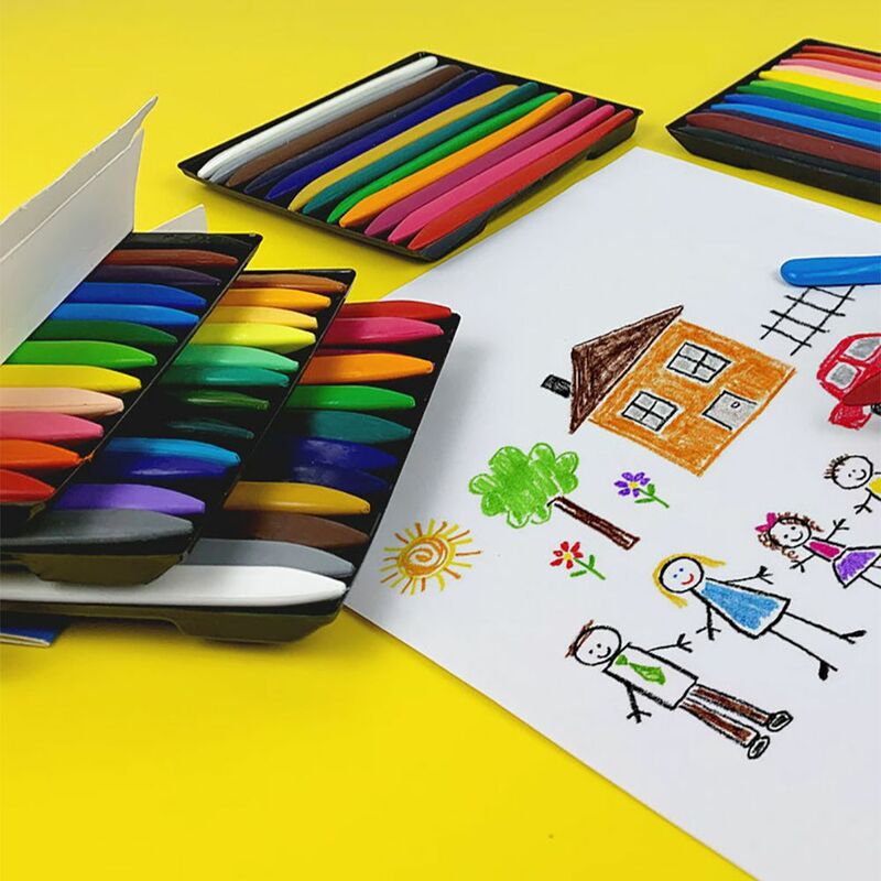 24 cores presente não sujo mão lavável earlyeducation ferramentas lápis de cera marcador pintura a óleo vara colorido crayon