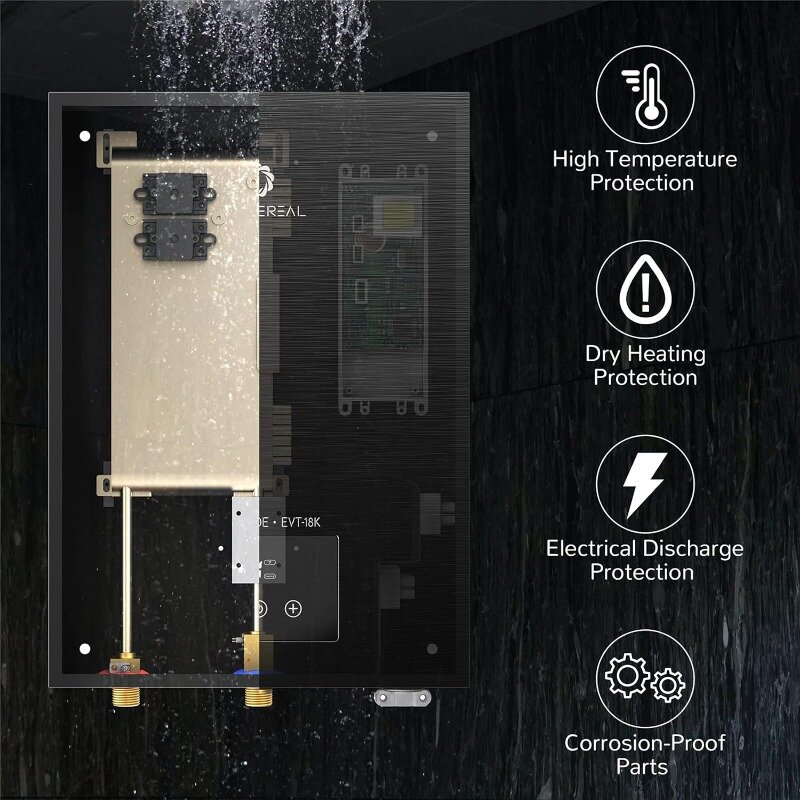 Airthereal Electric Tankless Water Heater 18kW, 240Volts - Endless On-Demand Hot Water - Self Modulates to Save Energy Use