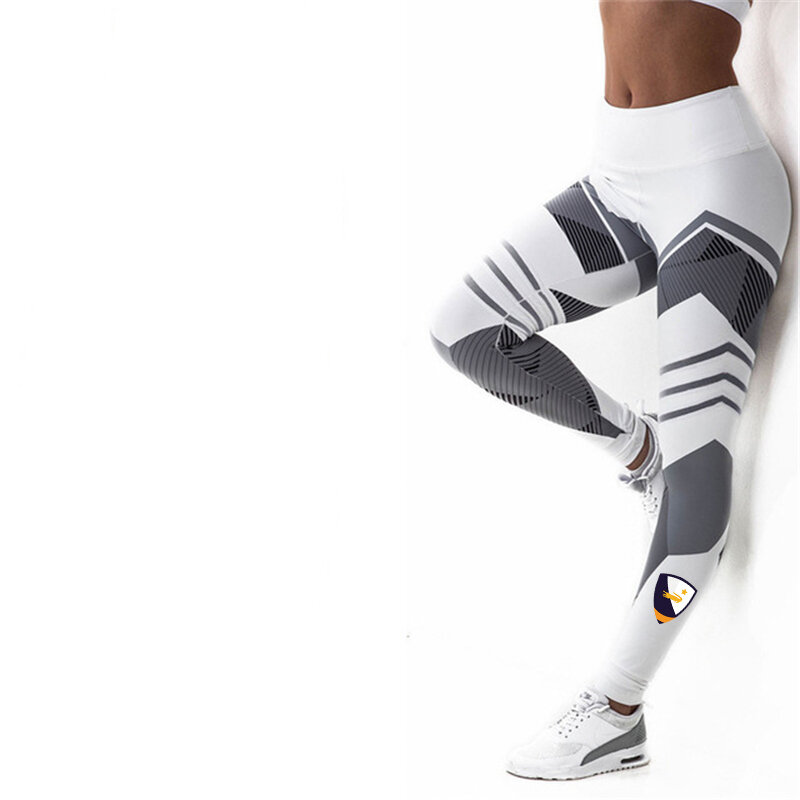 Hddhdhh Merk Afdrukken Geometrische Patroon Sport Leggings Damesbroek Sexy Strakke Mode Oefening Fitness Broek
