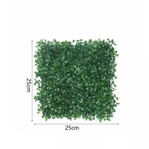 Artificial Plants Grass Wall Backdrop Flowers wedding Boxwood Hedge Panels for Indoor/Outdoor Garden Wall Decoration 25x25cm