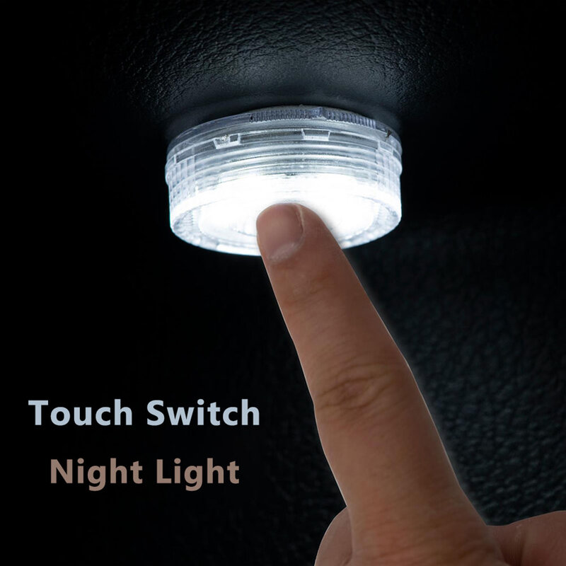 1 Pc Auto Small Interior Touch Switch Light 5LED Sensor Roof Reading Bulb Ceiling Lamp 5V 1A 5x5x4cm For Car Door Storage Boxe