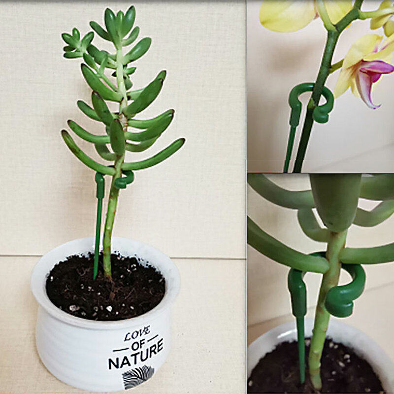 Planta de plástico suporta suporte de flor reutilizável proteção ferramenta de fixação suprimentos jardinagem para suporte vegetal 17/27/37cm