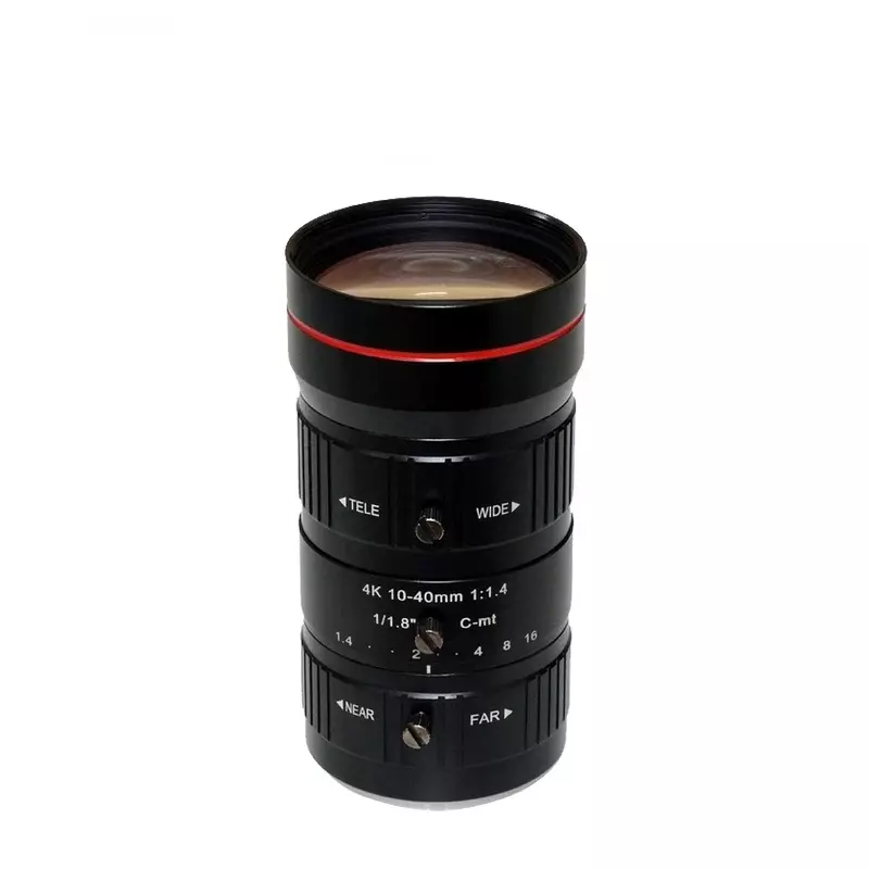 Lensa zoom Manual 10-40mm 4K ultra jernih 8 juta 1/1, 8 inci lensa industri penglihatan mesin c-port