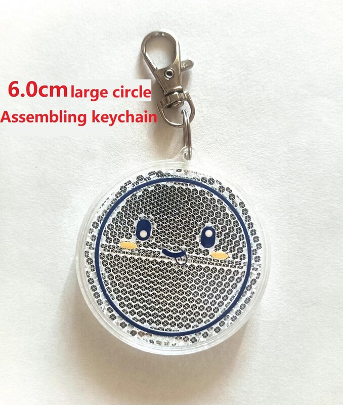 Circular Reflector Children Schoolbag Pendant High-gloss Keychain Reflective Safety Pendant