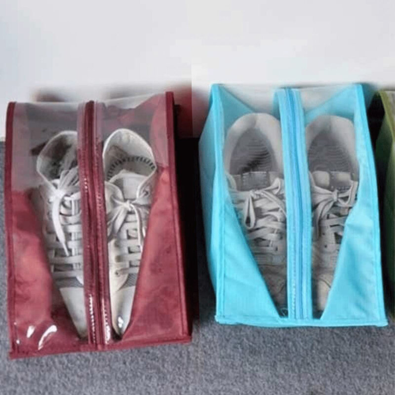 Bolsas de almacenamiento de zapatos a prueba de polvo, bolsa de zapatos de viaje portátil con cremallera resistente, impermeable, reutilizable, organizador de ropa y zapatos