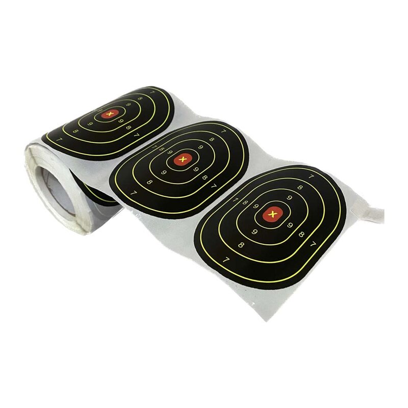 200 Pcs/Roll 70Mm X 101Mm Ovale Spetters Reactieve Doelen Papieren Stickers Voor Indoor N Outdoor Schieten Doelwit Papier