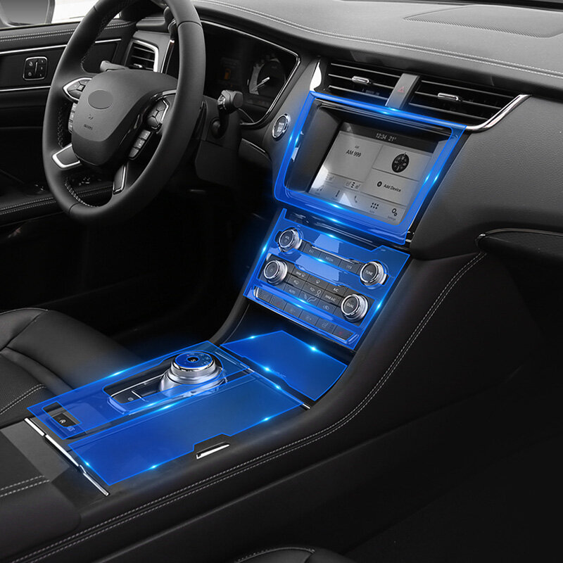 Прозрачная защитная пленка из ТПУ для Ford Taurus 2018-2022, наклейки для салона автомобиля, панель управления центральной коробкой передач, дверная навигационная панель