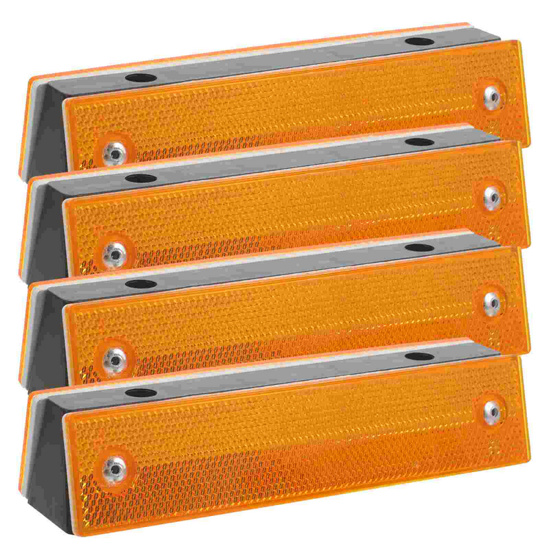 4pcs Roadway Safety Reflective Barriers Highway Reflectors Double-sided Guardrail Delineators