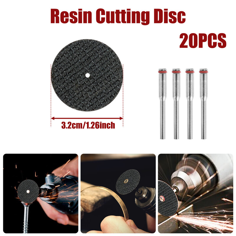 Disco de corte HSS com 20 discos de resina de corte, lâmina de serra circular para acessórios Dremel, ferramentas rotativas de corte de metal, 82 peças