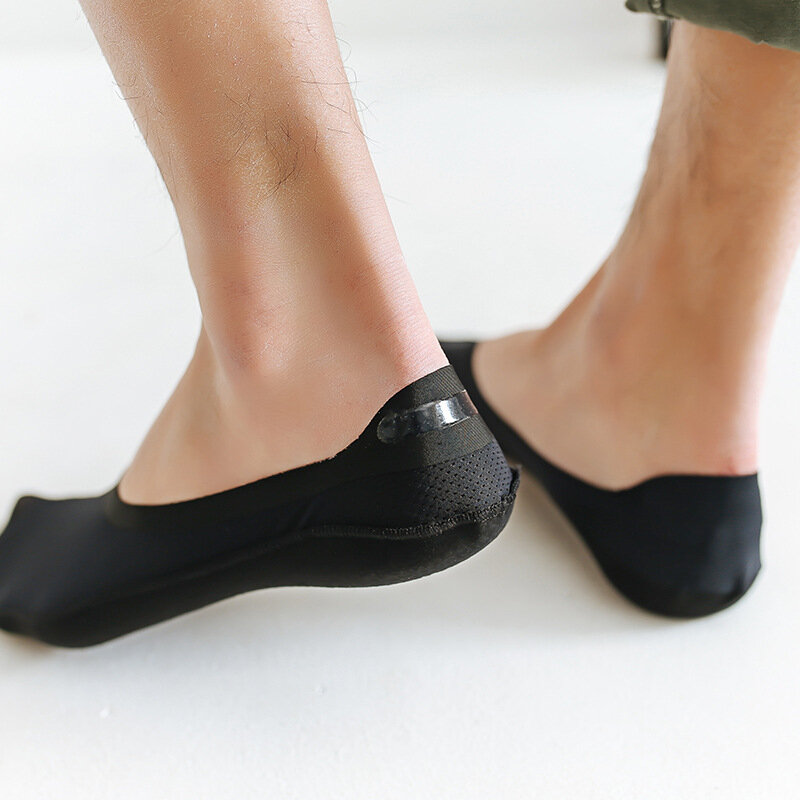 ถุงเท้าตาข่ายแบบบางสำหรับผู้ชาย, ถุงเท้ากันลื่นระบายอากาศได้ดีสีพื้นถุงน่องสำหรับผู้ชายปกติ
