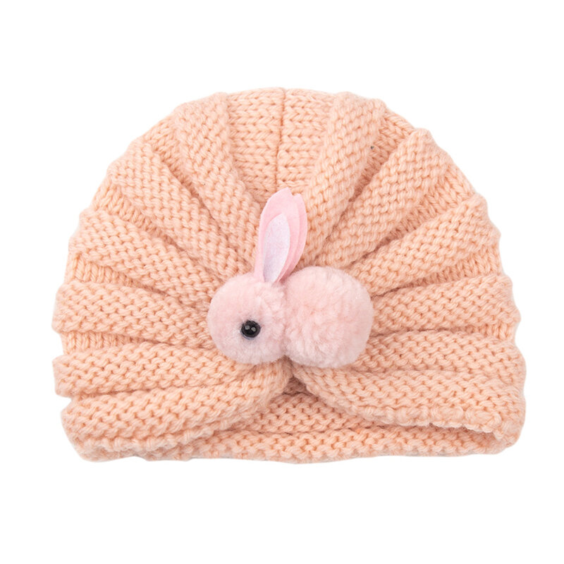 ニットのベビーハット,男の子と女の子のためのキャンディーカラーのキャップ,ウサギのようなウサギの帽子,新生児のための幼児の帽子