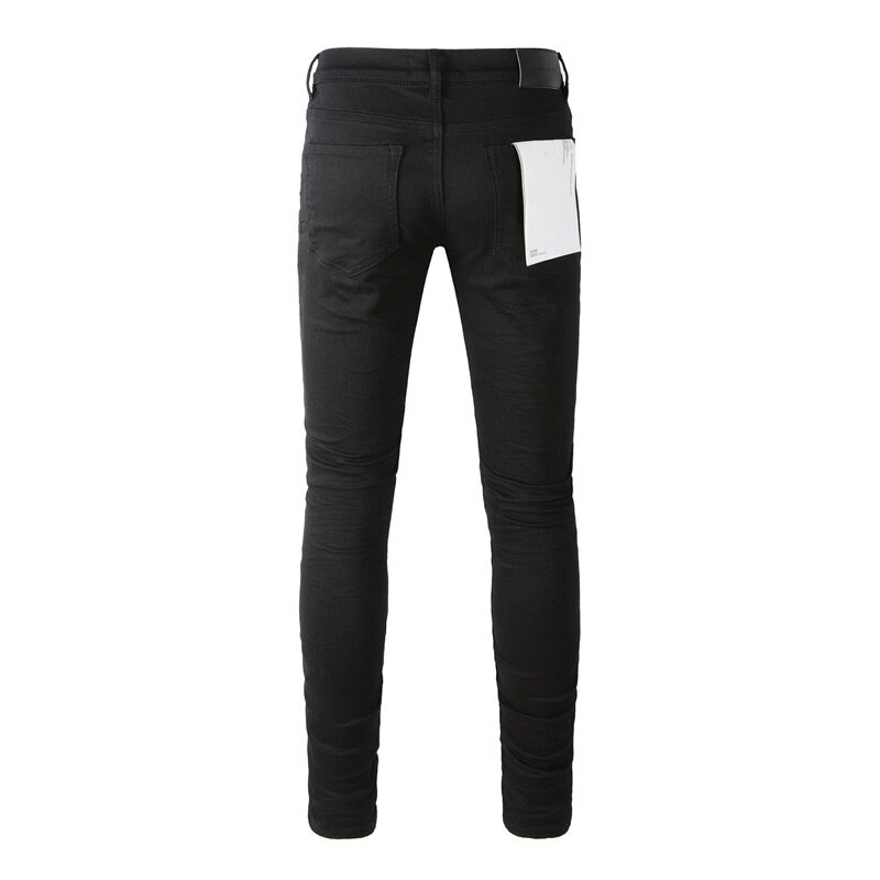 American High Street Paint Jeans preto, marca de alta qualidade, nova tendência fashion, 2024