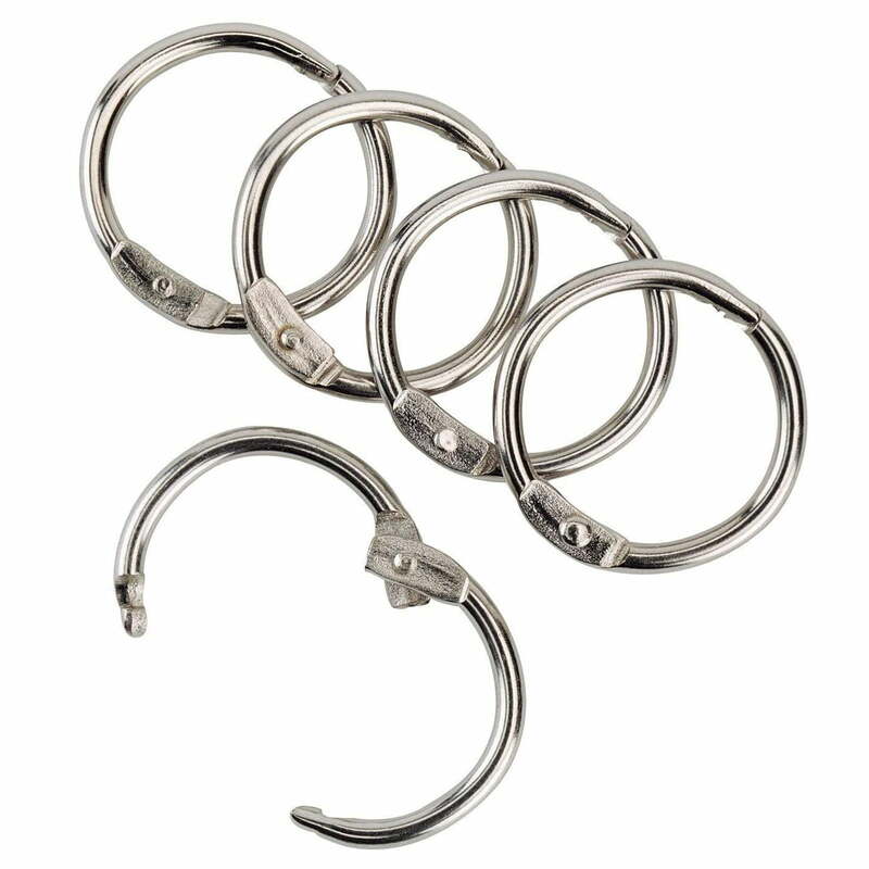 Yuehao 1 pollice (confezione da 5) anelli per raccoglitori a fogli mobili, anelli per raccoglitori in acciaio nichelato, portachiavi, anelli per libri in metallo, argento