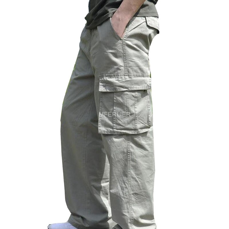 Verão tamanho grande calça cintura 133cm bezerro-comprimento calças masculinas