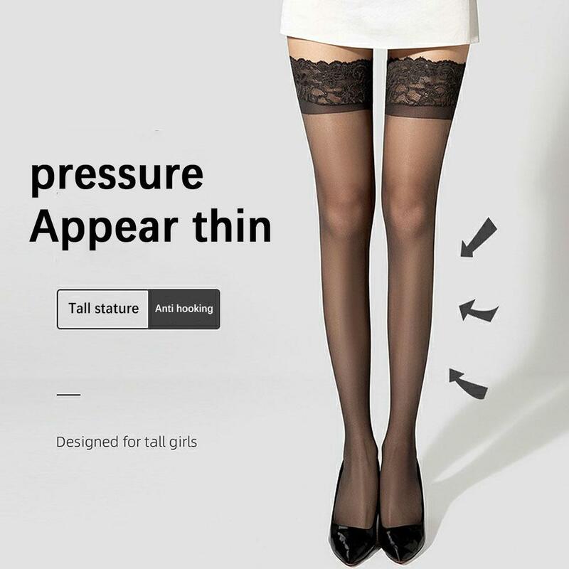 1 Pair Of Lace High Socks Women's Sexy Stockings High Knee Socks Lace Silicon Strap Anti-skid Thigh Nightclub Female Erotic Gift