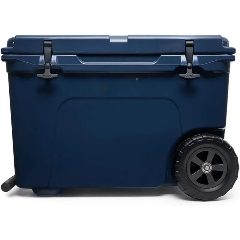 Portable Wheeled Cooler,A solid,single-piece tire construction is impact- and puncture-resistant,Permafrost Insulation Cooler