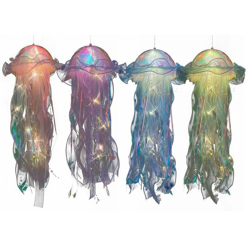 Lámpara de linterna de medusas de colores, criatura marina, luz de ambiente portátil para Baby Shower, decoración temática del océano, recuerdo de fiesta para niñas y niños
