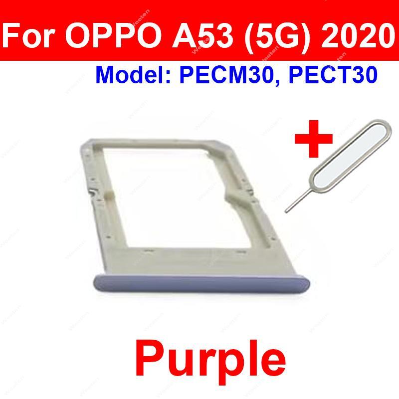 Dla OPPO A52 A53 A53s 4G 5G (2020) taca kart Sim uchwyt na karty Adapter do czytnika części zamienne do naprawy