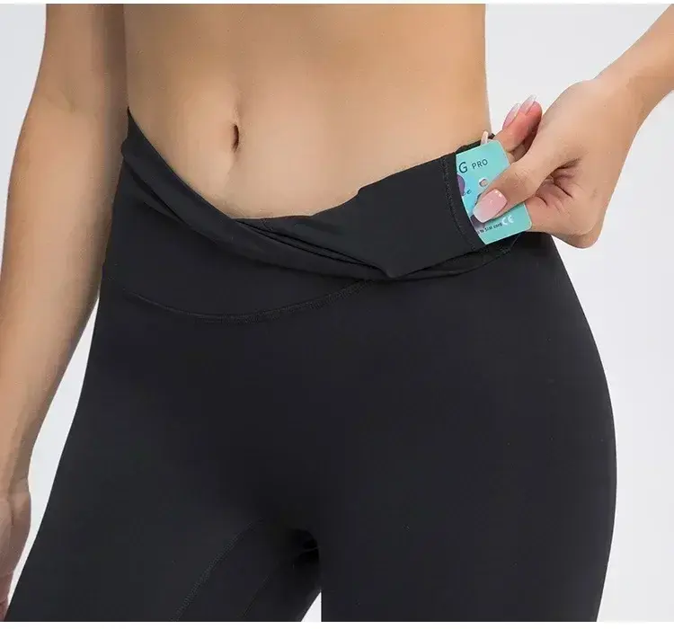 Lemon Women High Waist Tight Shorts 10" No Awkwardness Line Hip Lift Abdominal Compression Exercise Running 5 Points Pants