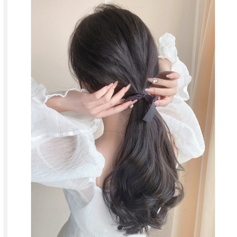 Pear Flower Roll Short Ponytail Synthetic Wig Female Fluffy Strap Low Ponytail Suitable For Female Lolita Party Daily Wear Heat