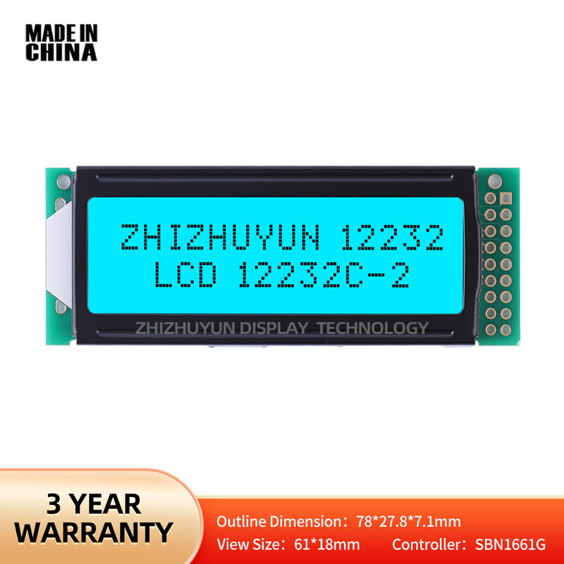 Lcd12232C-2 Module Ice Blue Gray Film With Black Letters 12232 Display Screen LCM Display Module 122*32 Stable Supply Of Goods