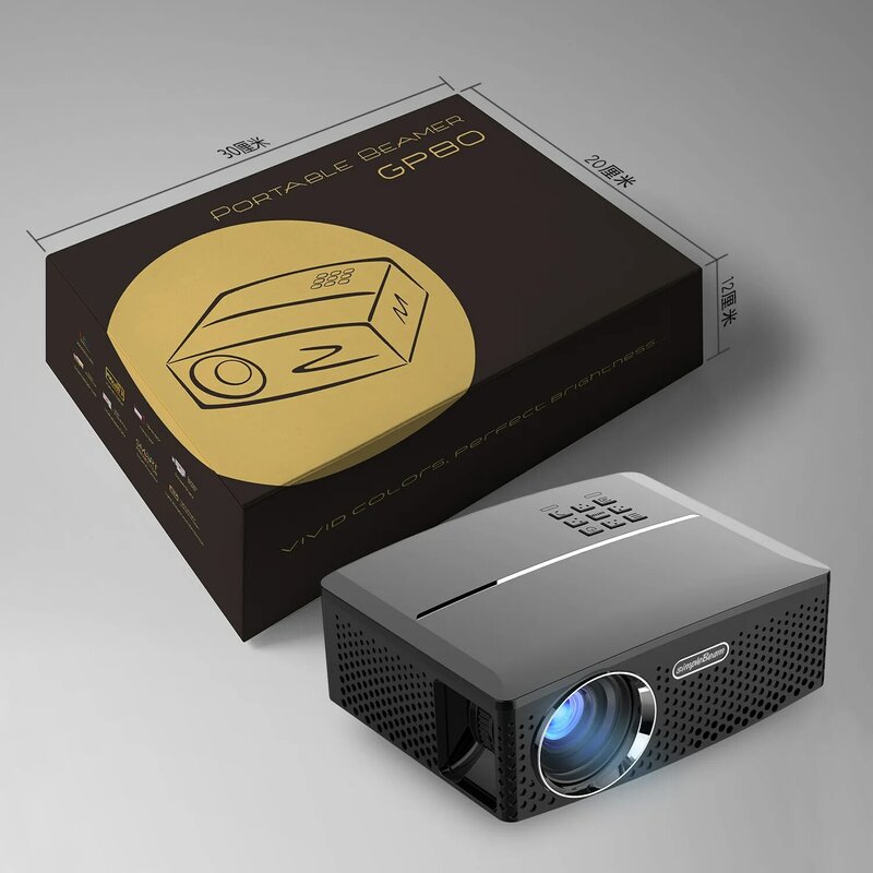 Gp80 mini casa projetor portátil explosivo hd 1080p micro projetor