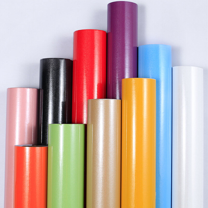 Papier Peint Auto-Adhésif Décoratif Solide en PVC, Autocollant Imperméable pour Rénovation de Meubles, Armoire de Cuisine, 80cm