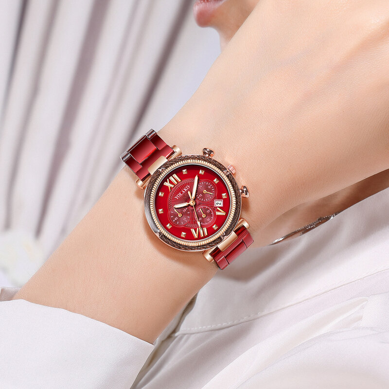 Fashion 5pcs Watch Set Women Blue Watches Women Stainless Steel Auto Date Quartz Wristwatches Montre Pour Femme Reloj Mujer 2022