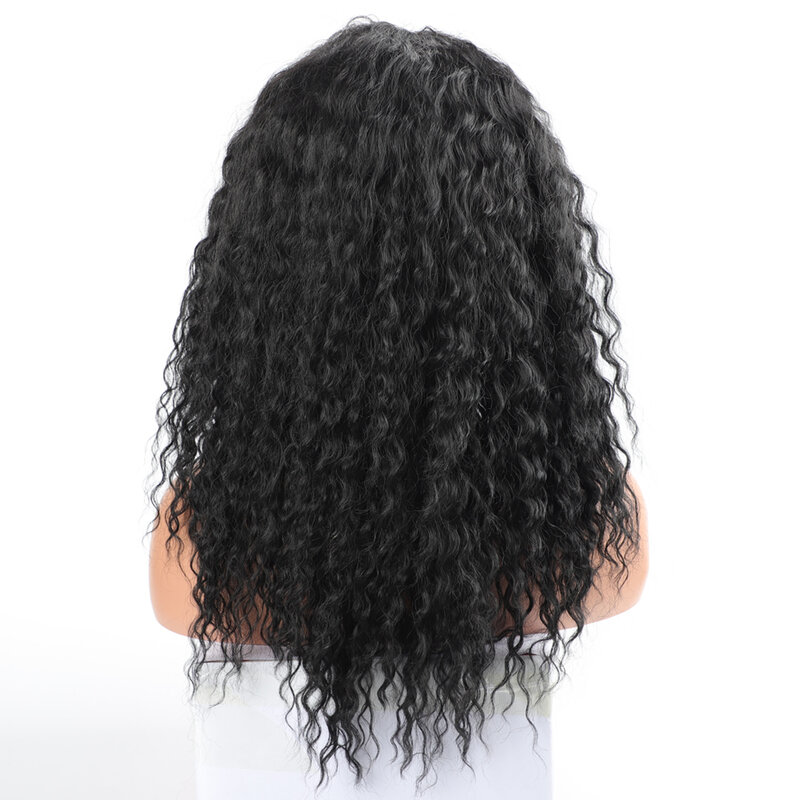 Schwarz Farbe Nicht-Remy Menschenhaar Spitze Perücken für Frauen 4x4 Schließung Lockige Perücke Preplucked Haaransatz