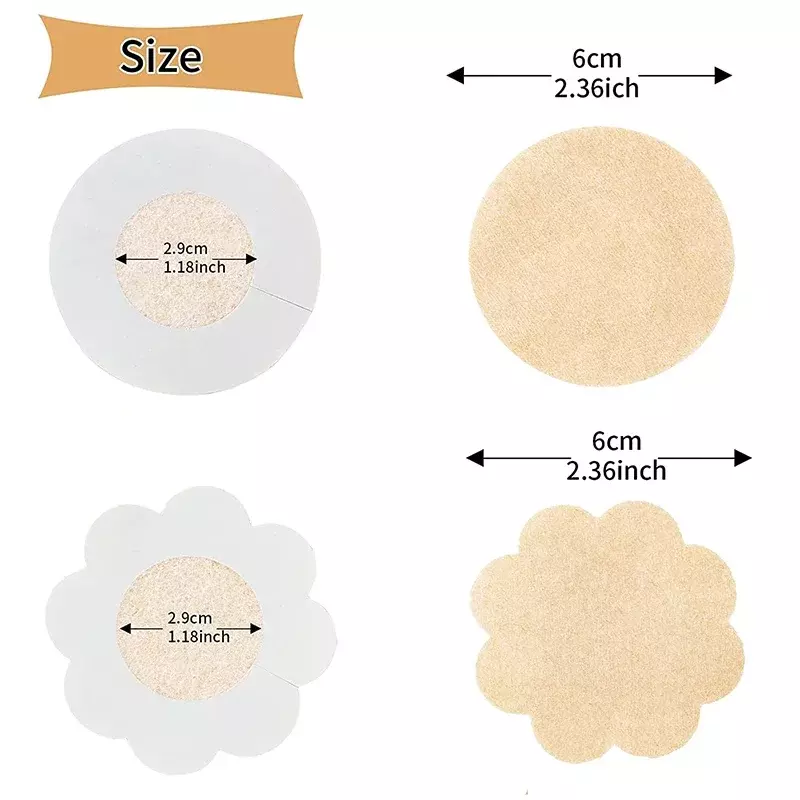 Non Woven Invisible Nipple Pasties Breast Lift Tape Overlays on Bra Stickers Chest One-off Nipple Covers Pads Accessories
