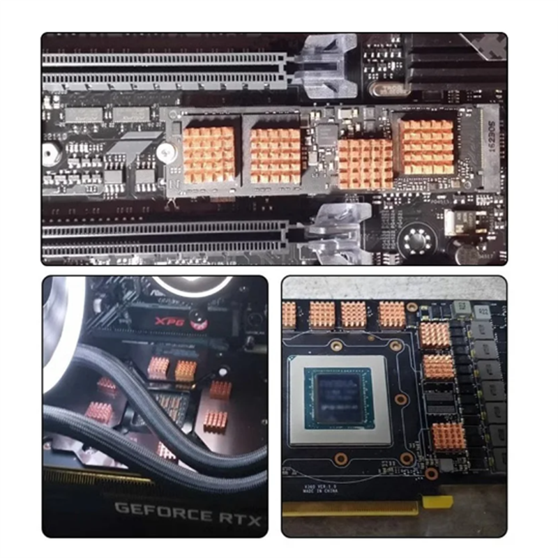 Pendingin Radiator Heat Sink modul memori Video Heatsink tembaga murni 4/8 buah pendingin pelat Video Chip Heatsink