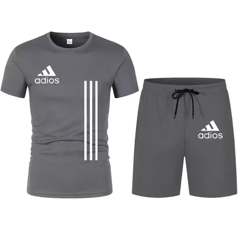 Camiseta informal de fitness y pantalones cortos, набор из 2 частей манги corta de verano