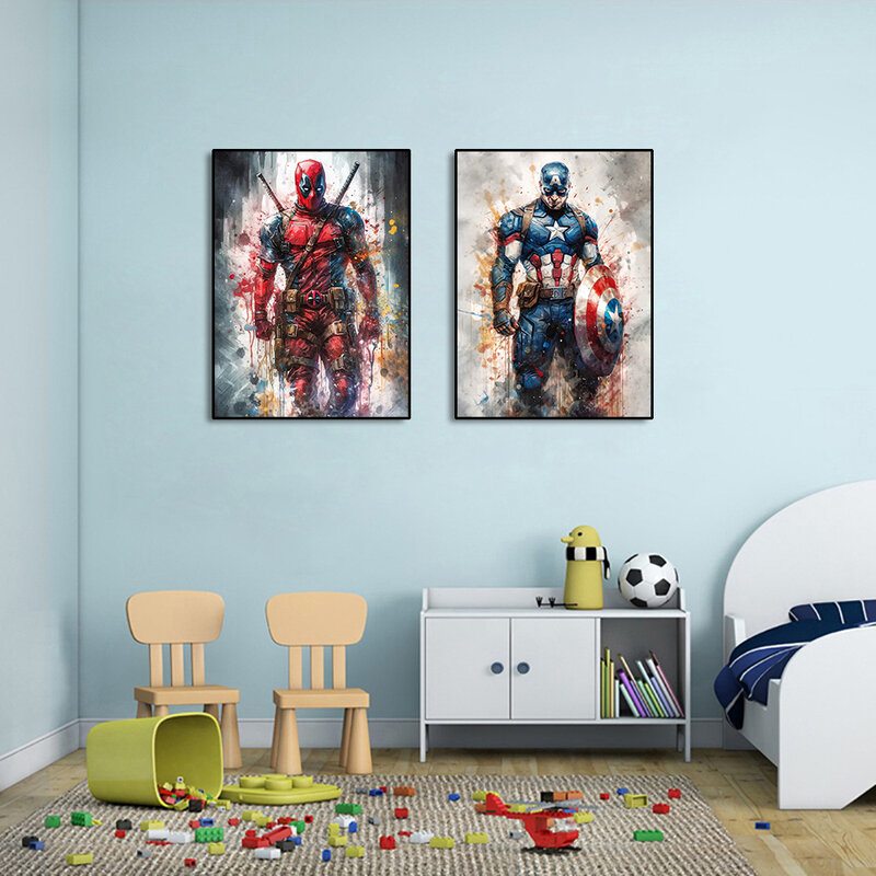 Lukisan berlian Disney Superhero Spiderman Iron Man Hulk seni mosaik berlian imitasi 5d berlian bordir dekorasi rumah anak