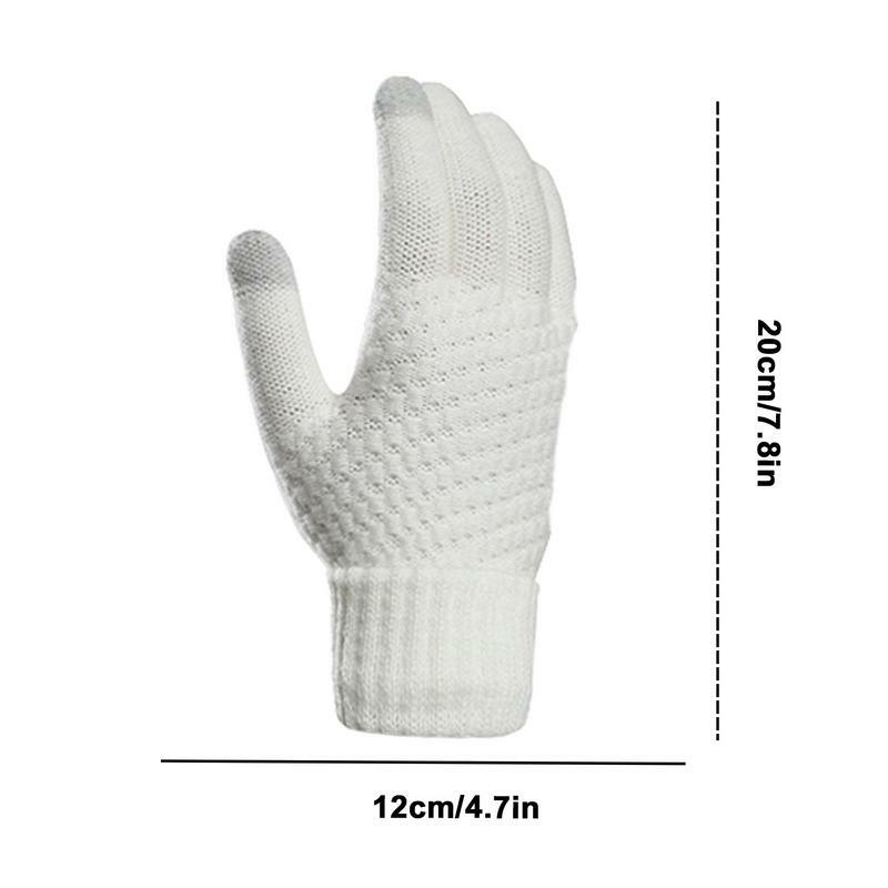 Heated Gloves For Women Velvet USB Heating Mittens Winter Hands Warm Gloves Touchscreen Jacquard Knitted For Outdoor