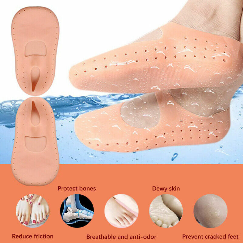2 stücke Silikon Fußpflege Socken Anti Cracking feuchtigkeit spendende Gel Socken geknackt abgestorbene Haut entfernen Schutz Schmerz linderung Pediküre Werkzeuge