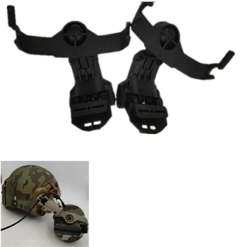 TAC-SKY capacete tático mtek fluxo pts capacete ferroviário adaptador compatível com tático comtac ii comtac iii airsoft tiro fone de ouvido
