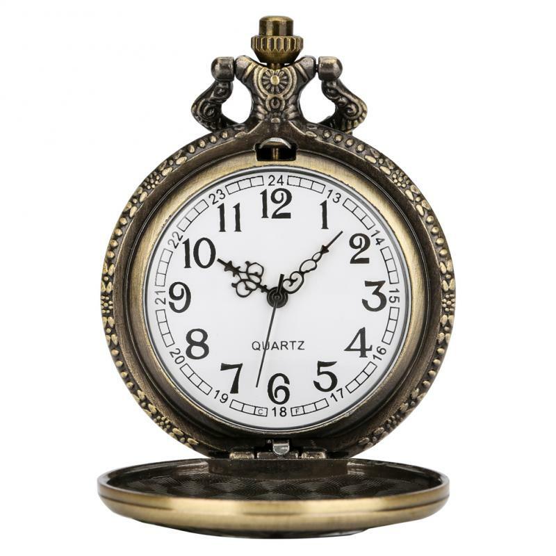Reloj de bolsillo de cuarzo con diseño de búho para mujer, colgante de esfera con números arábigos, estilo Retro, cazador completo, 2023