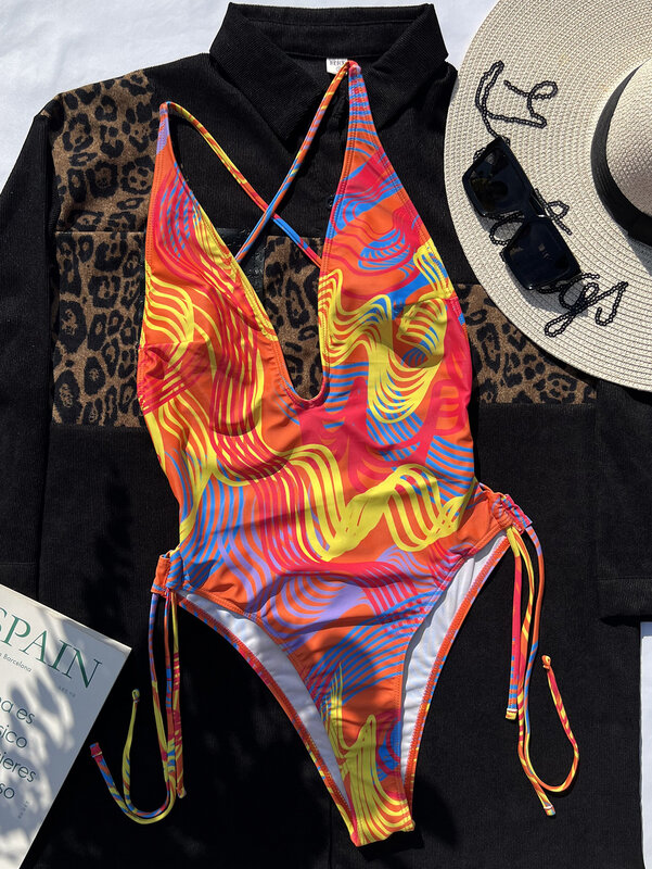 BKLD-Top con espalda descubierta y escote en V profundo para mujer, traje Sexy de una pieza con cordones, ropa de verano a la moda, novedad de 2023