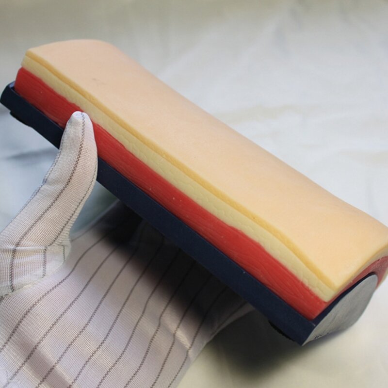 وسادة خياطة للتدريب الاحترافي، نموذج جلدي، 3 طبقات من الجلد، قاعدة منحنية