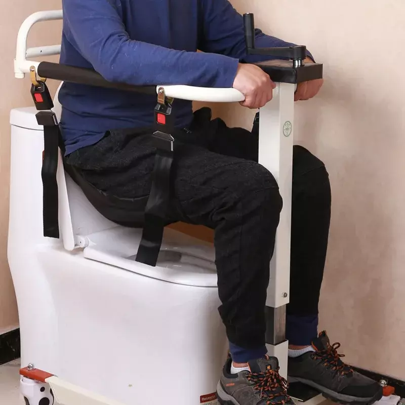 Upgrade kursi Transfer orang tua, Lift Transfer portabel, tinggi dapat diatur samping tempat tidur Toilet Shower Transport kursi