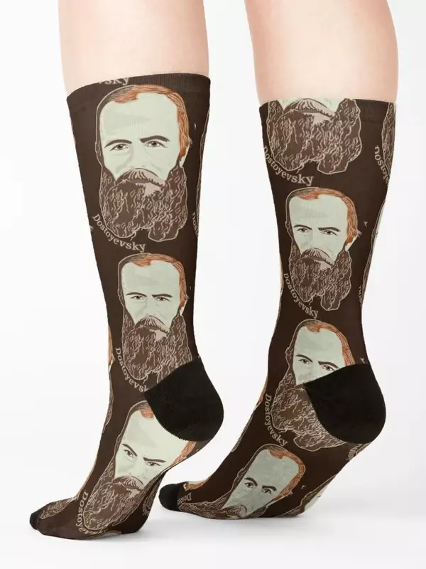 Chaussettes chauffantes Kawaii pour hommes et femmes, Dostoevsky, Nouvel An