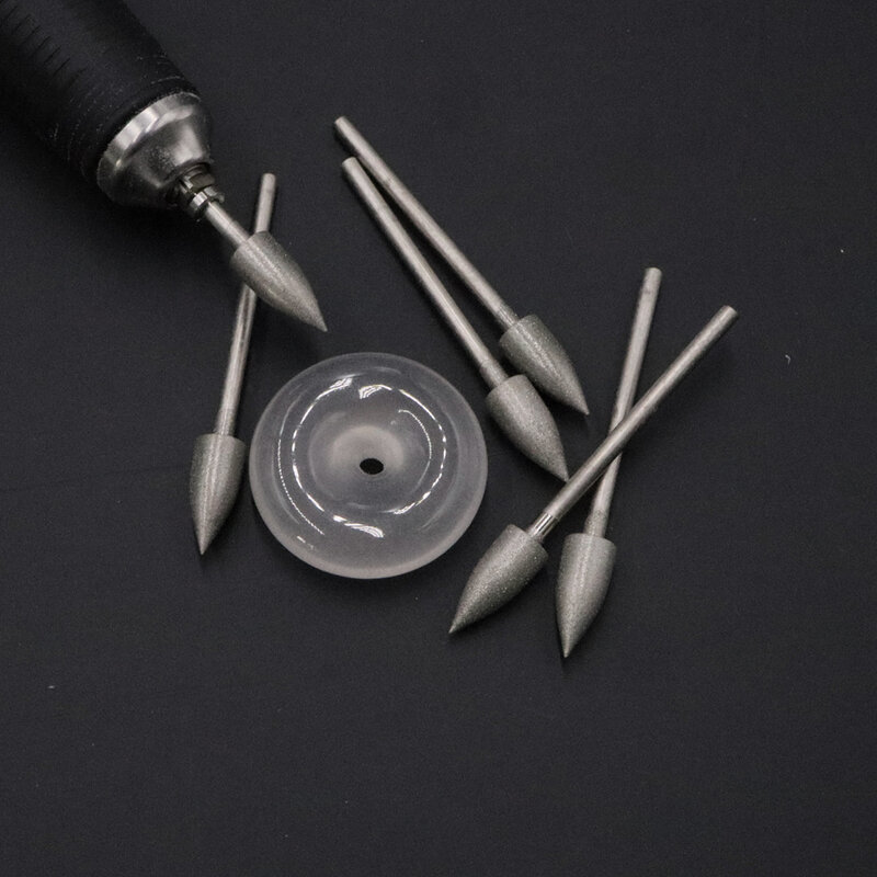 30 pz 400 #2.35mm gambo 1-6mm diamante rettifica Burr giada diamante punte per lucidatura denti punte per molatura punte diamantate