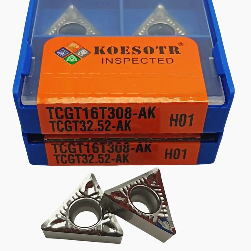 Inserções de cobre e carboneto de alumínio, cortador do torno, TCGT 16T302 16T304 16T308 TCGT16T302 AK TCGT16T304 AK TCGT16T308 AK H01, 10pcs