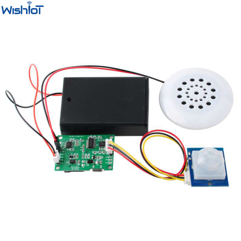 Kit pemutaran suara musik MP3, modul rekaman suara dengan Sensor inframerah PIR mendukung Unduh USB kartu TF DIY Selamat berbelanja