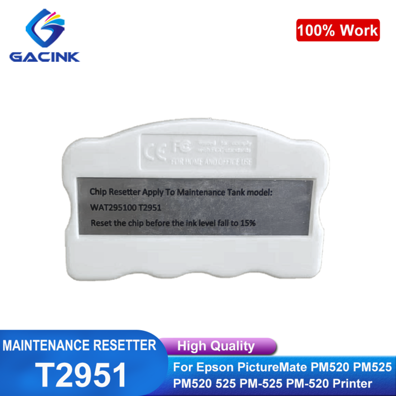 T2951 Chip Resetter Manutenção Box para Epson, C13T295100, adequado para Epson PictureMate PM520 PM525 PM-525 Impressora
