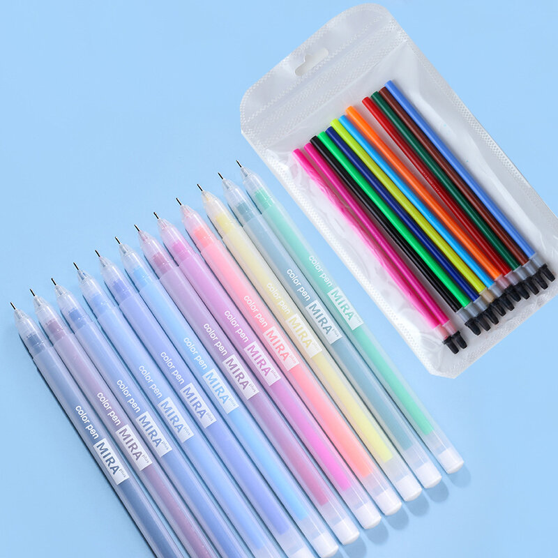 Kawaii لون هلام القلم الملء مجموعة ، أقلام حبر جاف ، 0.5 مللي متر ، ألوان الحلوى ، الطلاب ، مكتب ، الكتابة ، القرطاسية المدرسية ، 24 قطعة ، 12 قطعة لكل صندوق